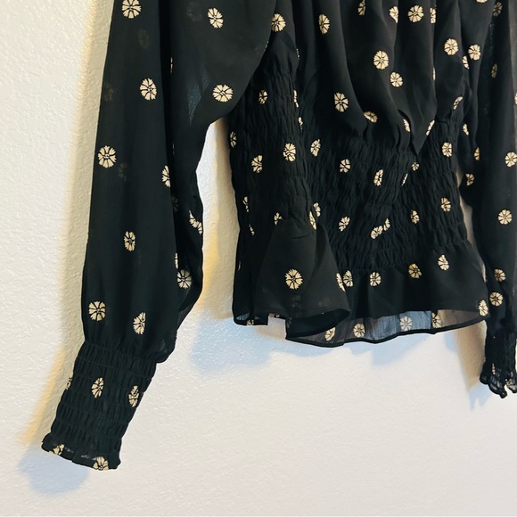 NEW MADEWELL (Re)sourced Georgette Square-Neck Smock-Waist Top long sleeve - Picture 5 of 9